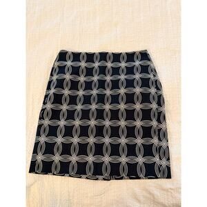 Banana Republic Women's Patterned Pencil Style Mini Skirt Black Size 00 NWOT
